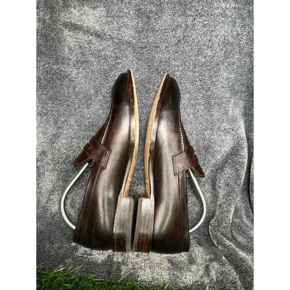 Beckett Simonon Brown Leather Penny Loafers Mens Size 10 Moc Toe Dress Shoes - Picture 6 of 8